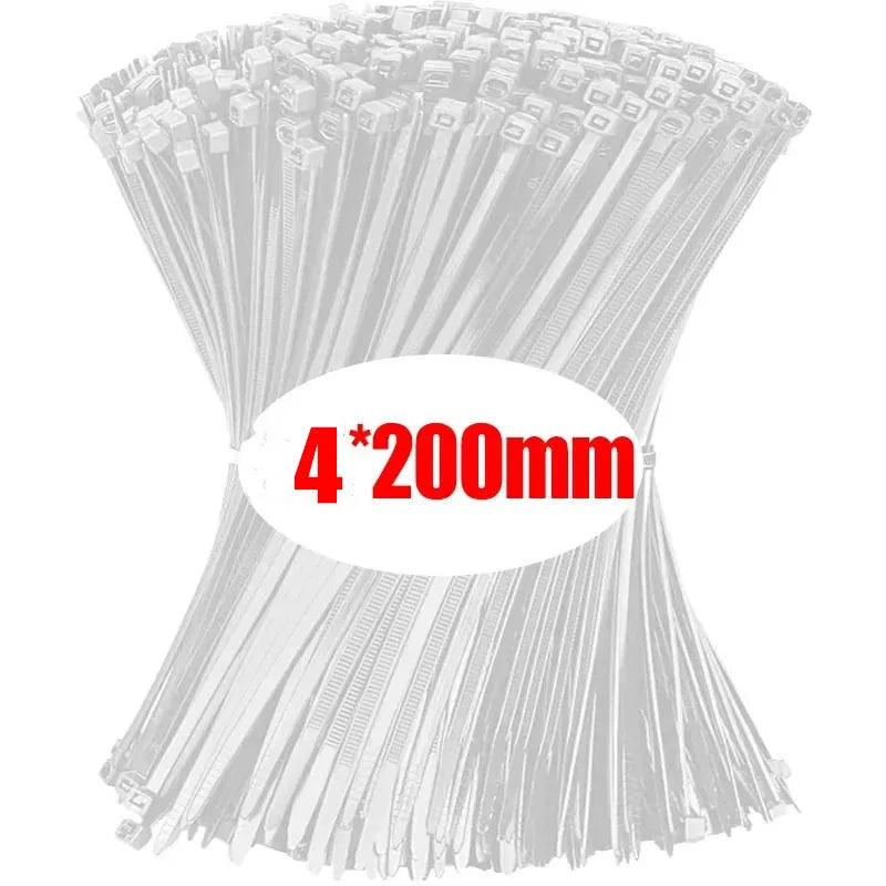 1000 pezzi Fascette Nylon Autobloccanti per Cavi Zip Tie Fissaggio Ufficio
