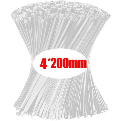 1000 pezzi Fascette Nylon Autobloccanti per Cavi Zip Tie Fissaggio Ufficio