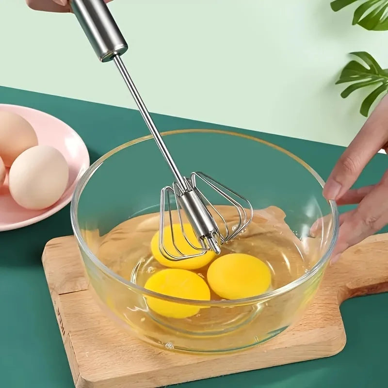 Sbattitore Uova Manuale Frusta a Mano Acciaio Inox Semiautomatico Cucina