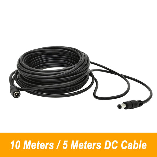 Cavo Prolunga DC 12V 5/10m 5.5x2.1mm Maschio-Femmina per LED Telecamera