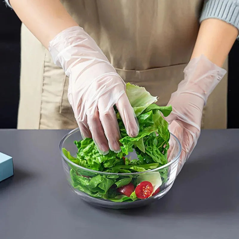 Guanti usa e getta TPE 100pz senza lattice - impermeabili cucina/pulizia