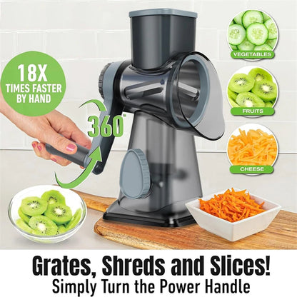Grattugia Formaggio Manuale 3 in 1 - Affetta Verdure, Trita Noci