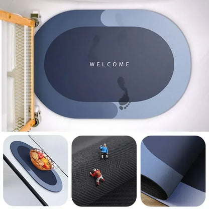 Tappetino bagno assorbente microfibra corallo asciugatura rapida antiscivolo