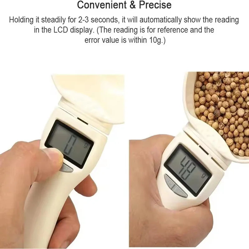 Bilancia cucchiaio digitale LCD misurino cibo 0,1g per cani/gatti