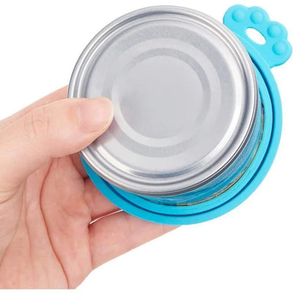 Set 3 Coperchi Silicone Riutilizzabili per Scatolette Cibo Gatto/Cane 6.5-8.5 cm