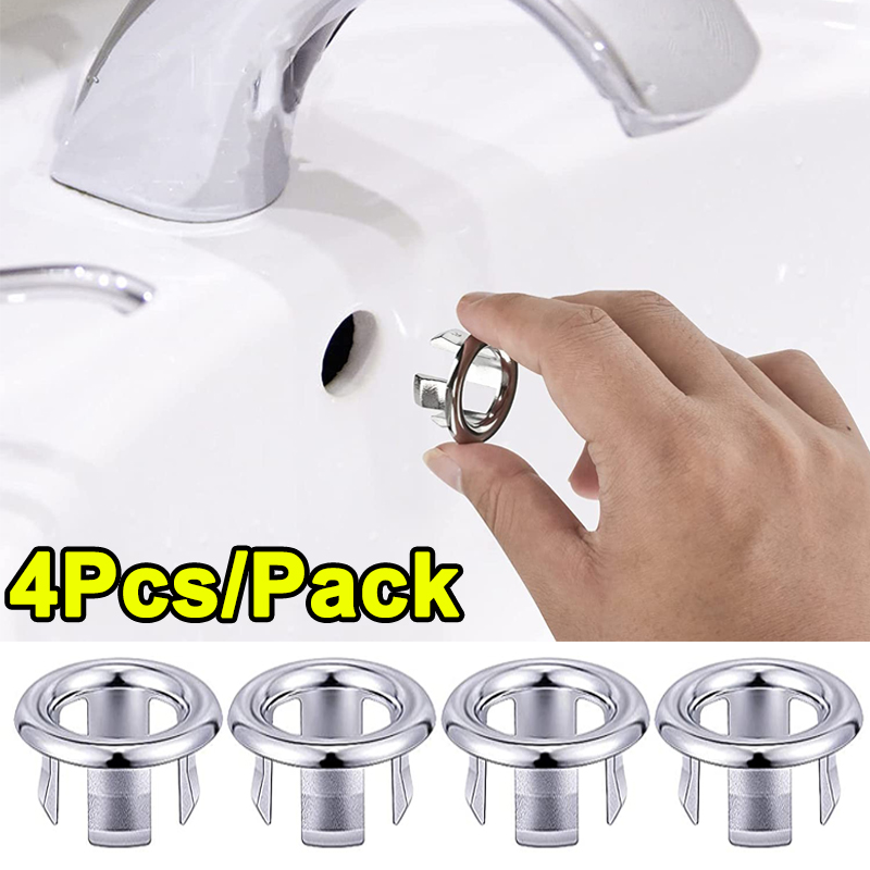 4 Pezzi Tappo Troppopieno Lavandino Universale Plastica Tondo Bagno Cucina