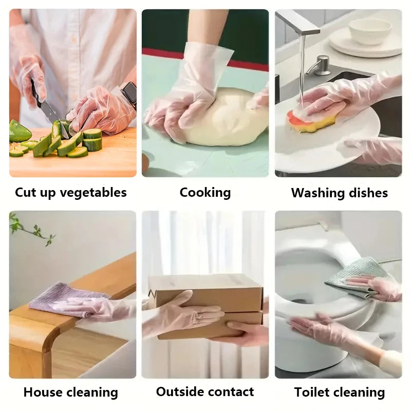 Guanti usa e getta TPE 100pz senza lattice - impermeabili cucina/pulizia