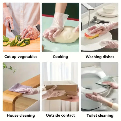 Guanti usa e getta TPE 100pz senza lattice - impermeabili cucina/pulizia