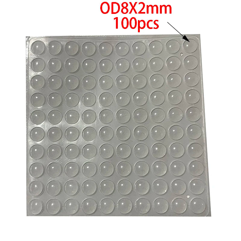 100pz Gommini Antiscivolo Silicone Autoadesivi Piedini per Mobili Cassetti