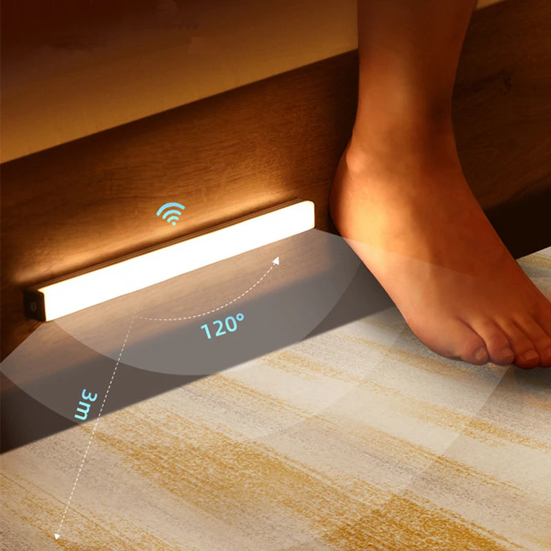 Lampada LED ricaricabile sensore movimento PIR USB per armadio cucina scale