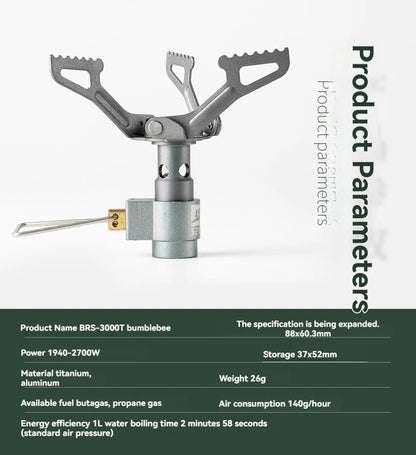 BRS-3000T Fornello a Gas Titanio 25g Portatile Ultra Leggero Campeggio