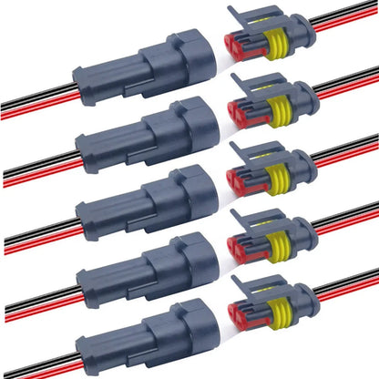 Connettori elettrici impermeabili 1-4 poli rapidi 10pz con filo auto/barca