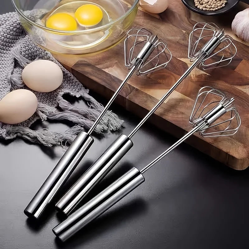 Sbattitore Uova Manuale Frusta a Mano Acciaio Inox Semiautomatico Cucina