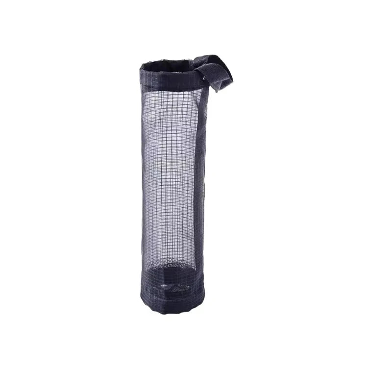 Dispenser sacchetti cucina da parete in rete grigio salvaspazio