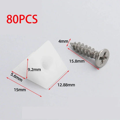 Kit 20/40/60/80 pz Cunei Fermacassetti con Viti - Supporti Plastica Riparazione