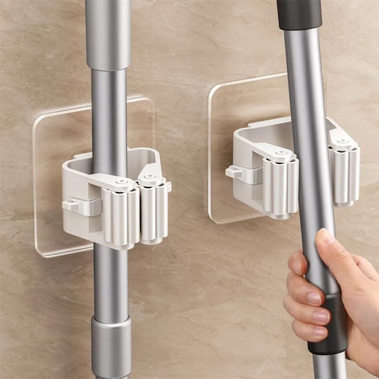 Portascope autoadesivo senza forare - Porta scopa/mocio organizer cucina bagno