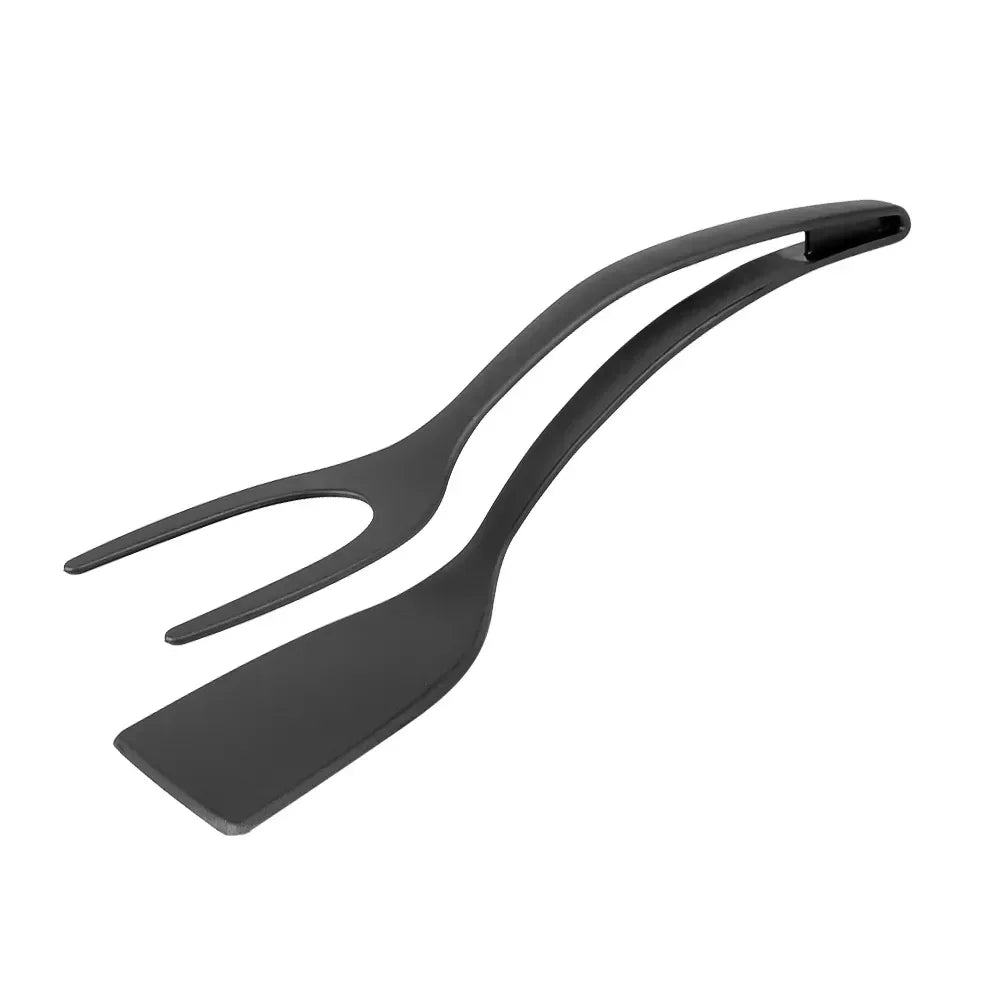Pinza cucina 2-in-1 spatola nylon antiaderente antigraffio per uova e bistecca