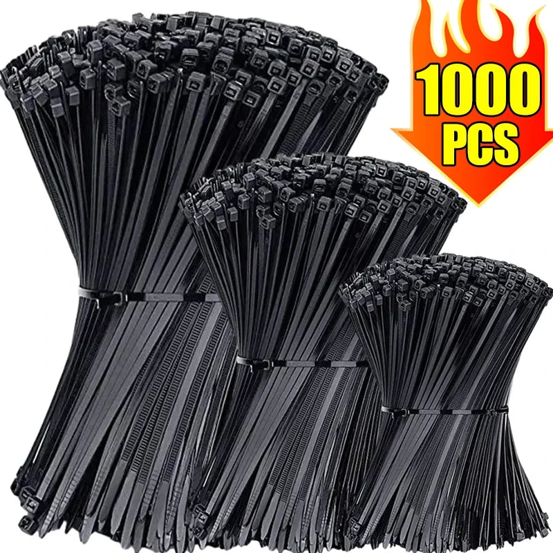 1000 pezzi Fascette Nylon Autobloccanti per Cavi Zip Tie Fissaggio Ufficio