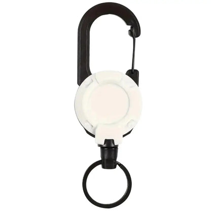 Porta badge retrattile robusto cavo acciaio antifurto clip portachiavi camping