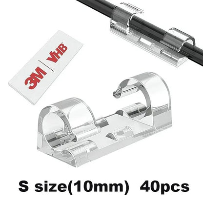 UNTIOR Clip Cavi Autoadesive 20/40 Pz Fissacavi Organizer Gestione Cavi