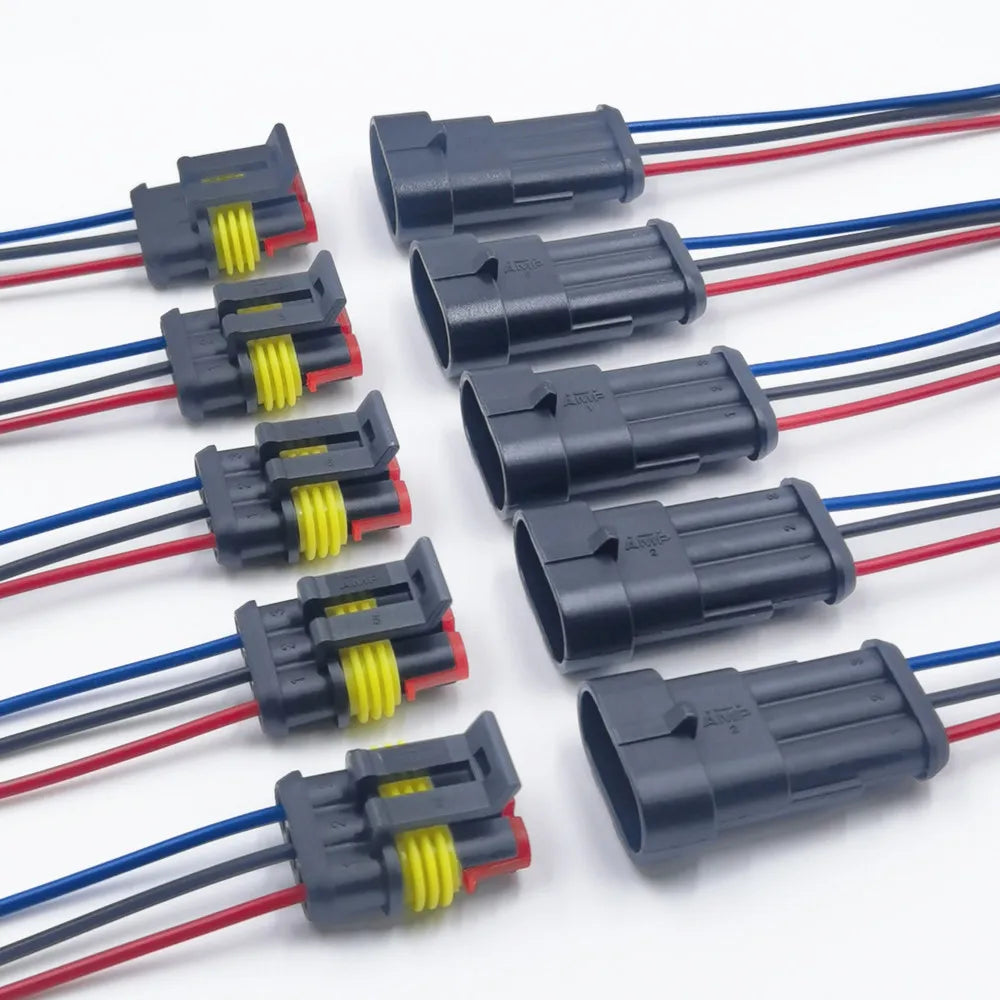 Connettori elettrici impermeabili 1-4 poli rapidi 10pz con filo auto/barca