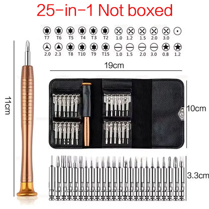 Kit Cacciaviti Precisione 25in1 Riparazione Laptop/PC/Smartphone Torx T5 T6