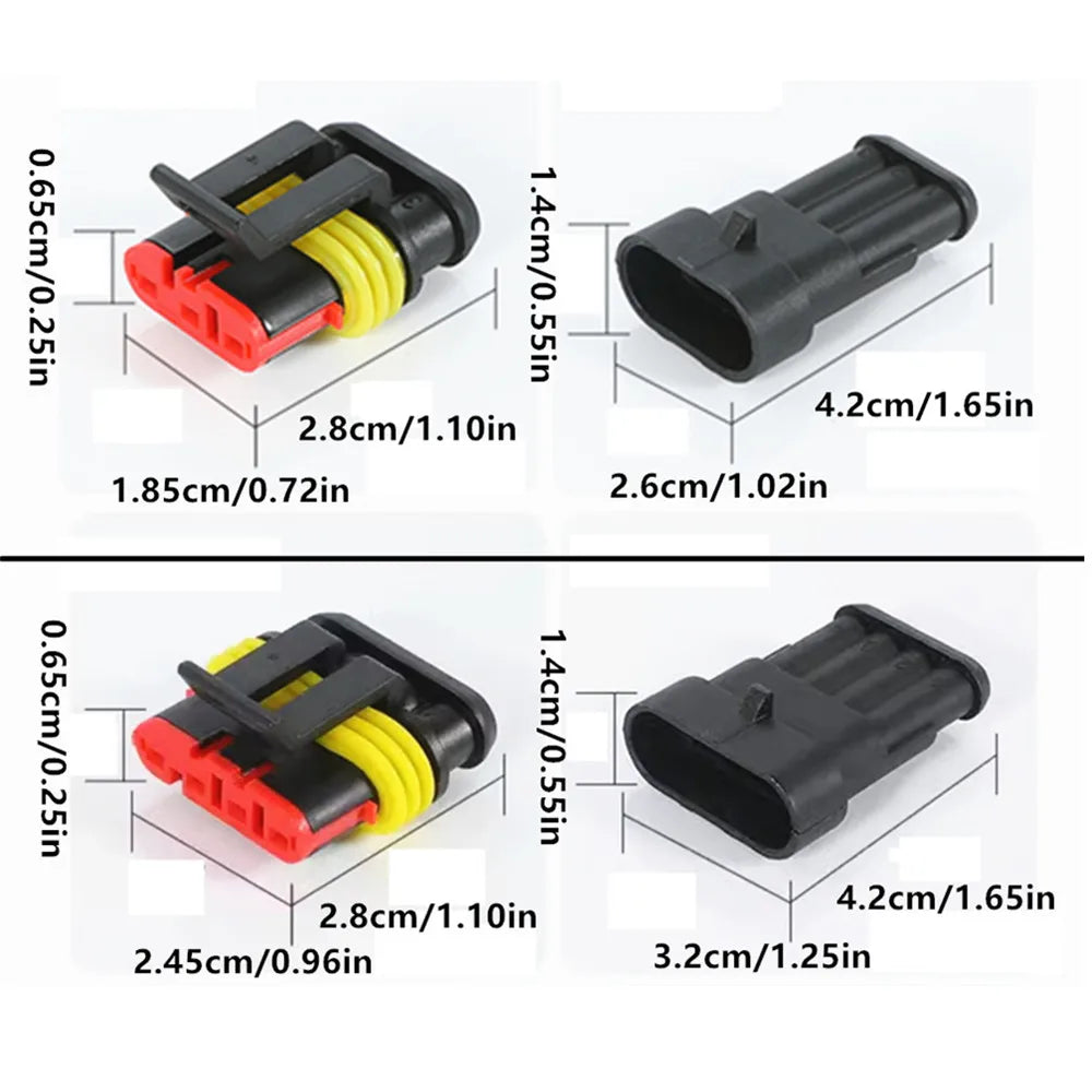 Connettori elettrici impermeabili 1-4 poli rapidi 10pz con filo auto/barca