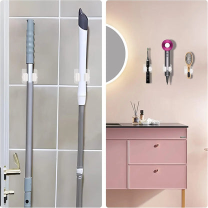 Portascope autoadesivo senza forare - Porta scopa/mocio organizer cucina bagno