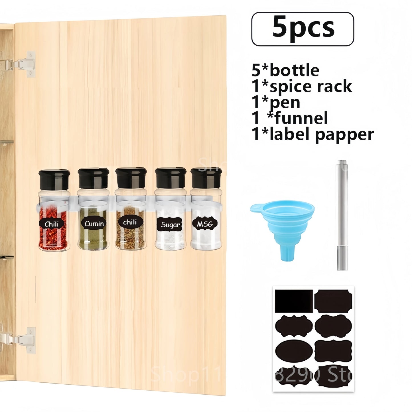 Set Barattoli Spezie Sale e Pepe con Organizer da Cucina