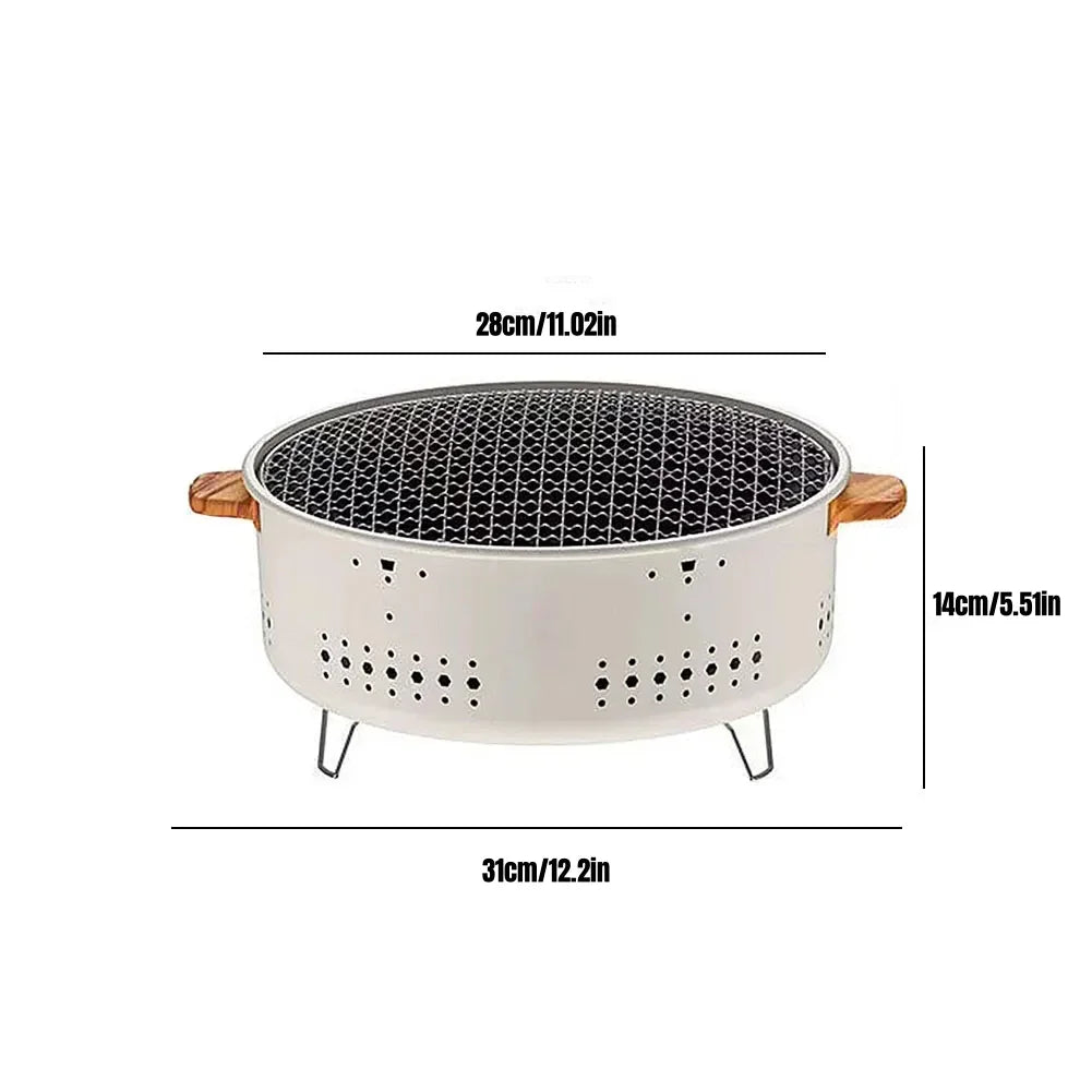 Barbecue portatile a carbone acciaio inox griglia antiaderente per campeggio