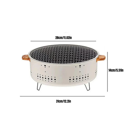 Barbecue portatile a carbone acciaio inox griglia antiaderente per campeggio