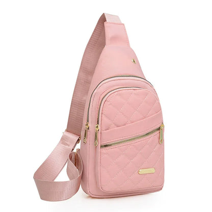 Borsa a tracolla petto donna grande capacità ricamata multitasche outdoor casual