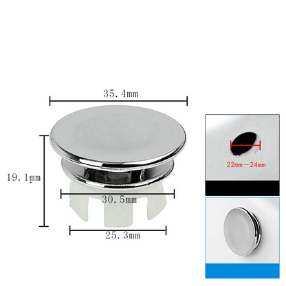 4 Pezzi Tappo Troppopieno Lavandino Universale Plastica Tondo Bagno Cucina