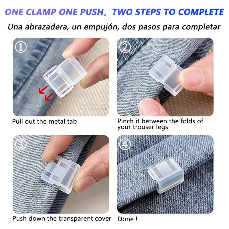 4-10 Pz Clip Orlo Invisibile per Pantaloni Senza Cucire Antiscivolo Regolabili