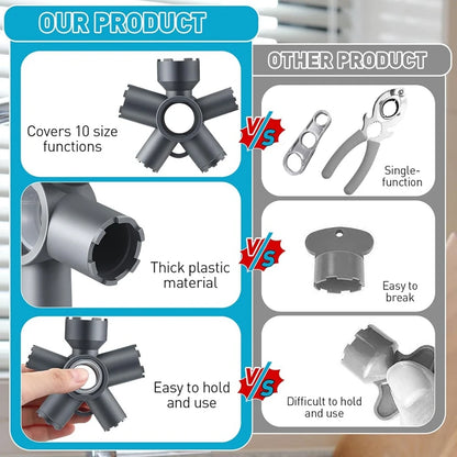 Estrattore Aeratore Rubinetto 10-in-1 Chiave Universale Multifunzione