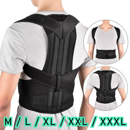Correttore Postura Schiena Regolabile con Fascia Lombare Supporto Spalle Unisex