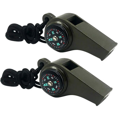 Fischietto emergenza 3-in-1 bussola termometro fischio potente cordino EDC