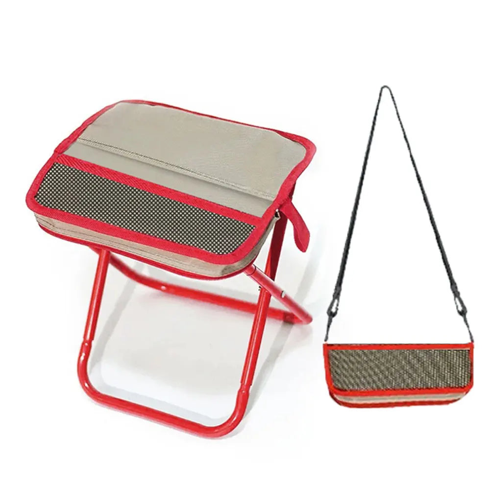Sgabello pieghevole treppiede da campeggio portatile con borsa tracolla
