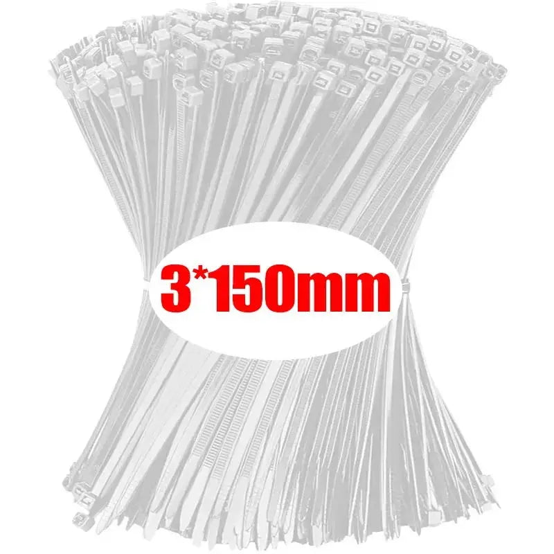 1000 pezzi Fascette Nylon Autobloccanti per Cavi Zip Tie Fissaggio Ufficio