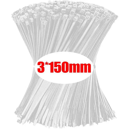 1000 pezzi Fascette Nylon Autobloccanti per Cavi Zip Tie Fissaggio Ufficio