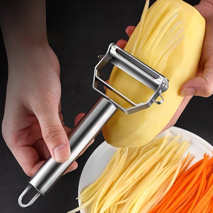 Pelaverdure e Pelapatate Doppia Lama Acciaio Inox Multiuso per Frutta e Verdura
