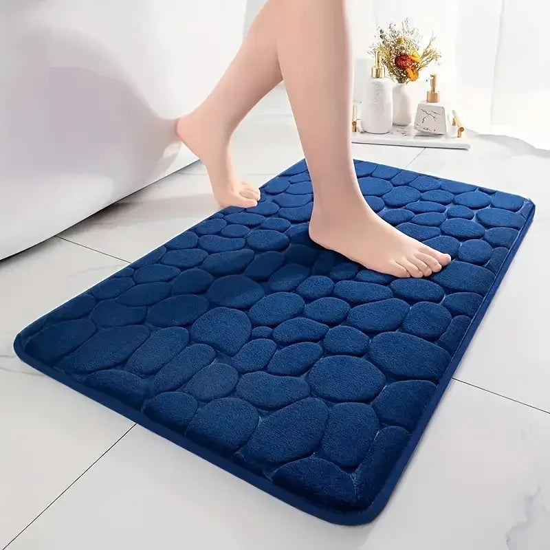 Tappetino bagno 3D antiscivolo effetto ciottoli - assorbente, lavabile