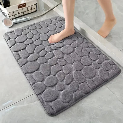 Tappetino bagno 3D antiscivolo effetto ciottoli - assorbente, lavabile