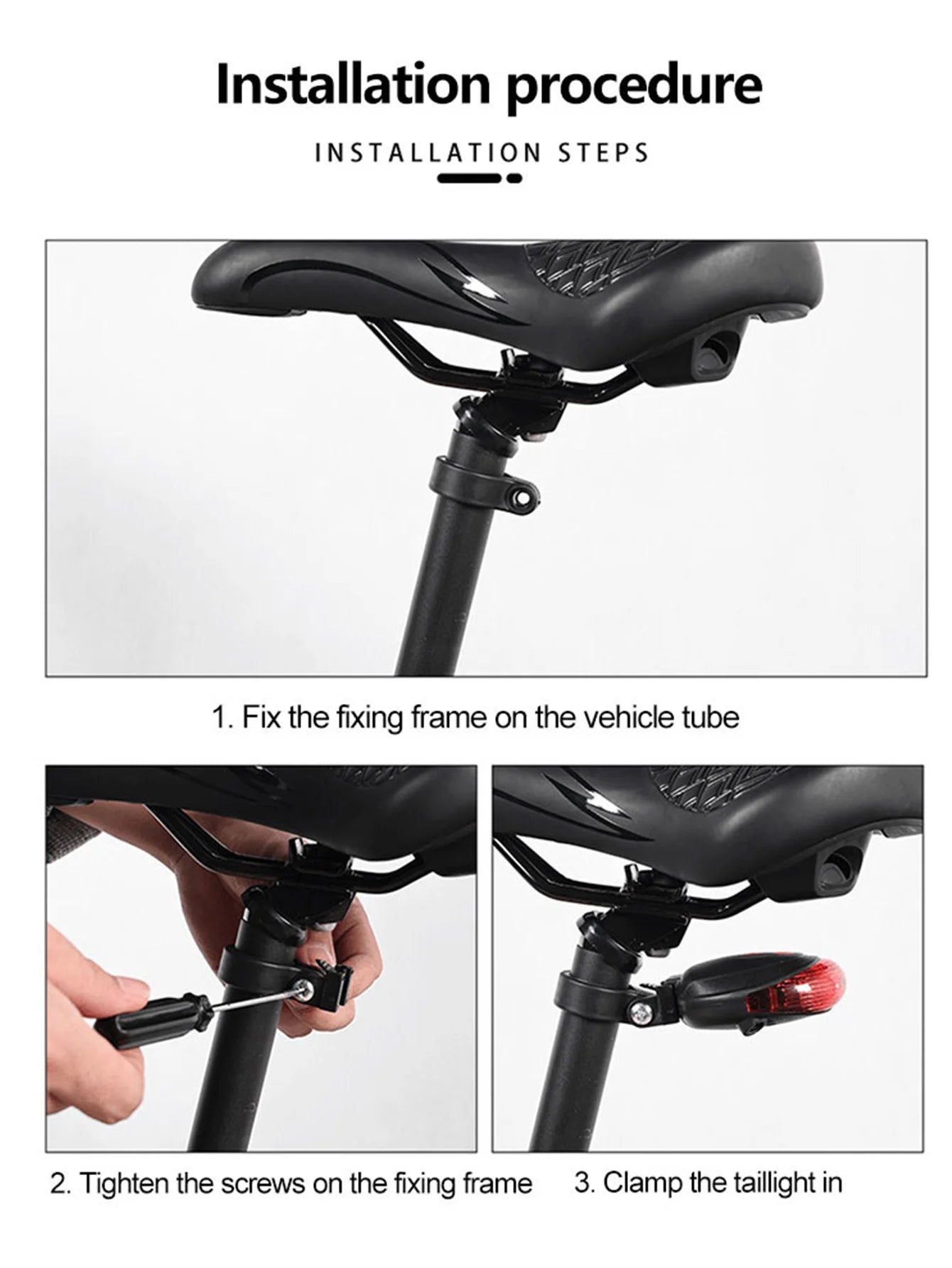 Luce posteriore bici 5 LED + Laser impermeabile sicurezza notte