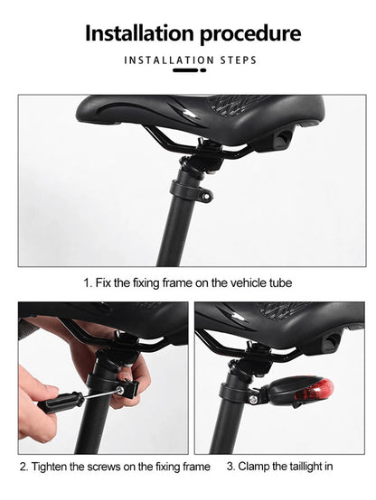 Luce posteriore bici 5 LED + Laser impermeabile sicurezza notte