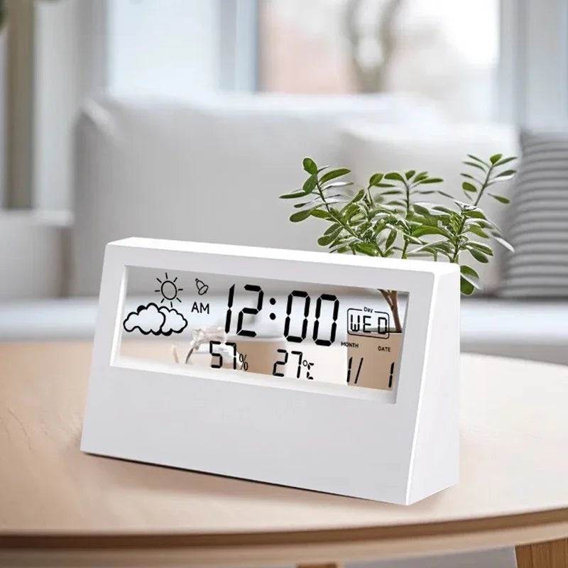 Stazione Meteo Digitale LED - Orologio, Termometro e Igrometro per Casa