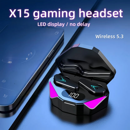 Auricolari Bluetooth TWS X15 - Cuffie Gaming con Display LED e Microfono