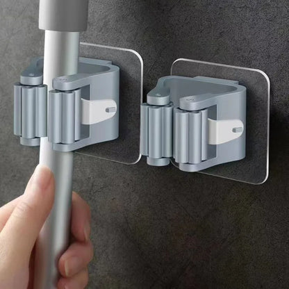 Portascope autoadesivo senza forare - Porta scopa/mocio organizer cucina bagno