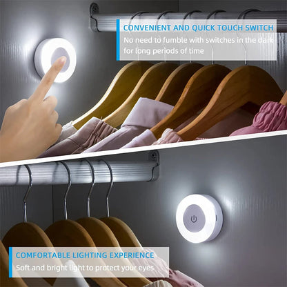 Lampada Notte LED Ricaricabile USB Touch Tattile Magnetica Camera Corridoio
