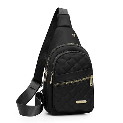 Borsa a tracolla petto donna grande capacità ricamata multitasche outdoor casual